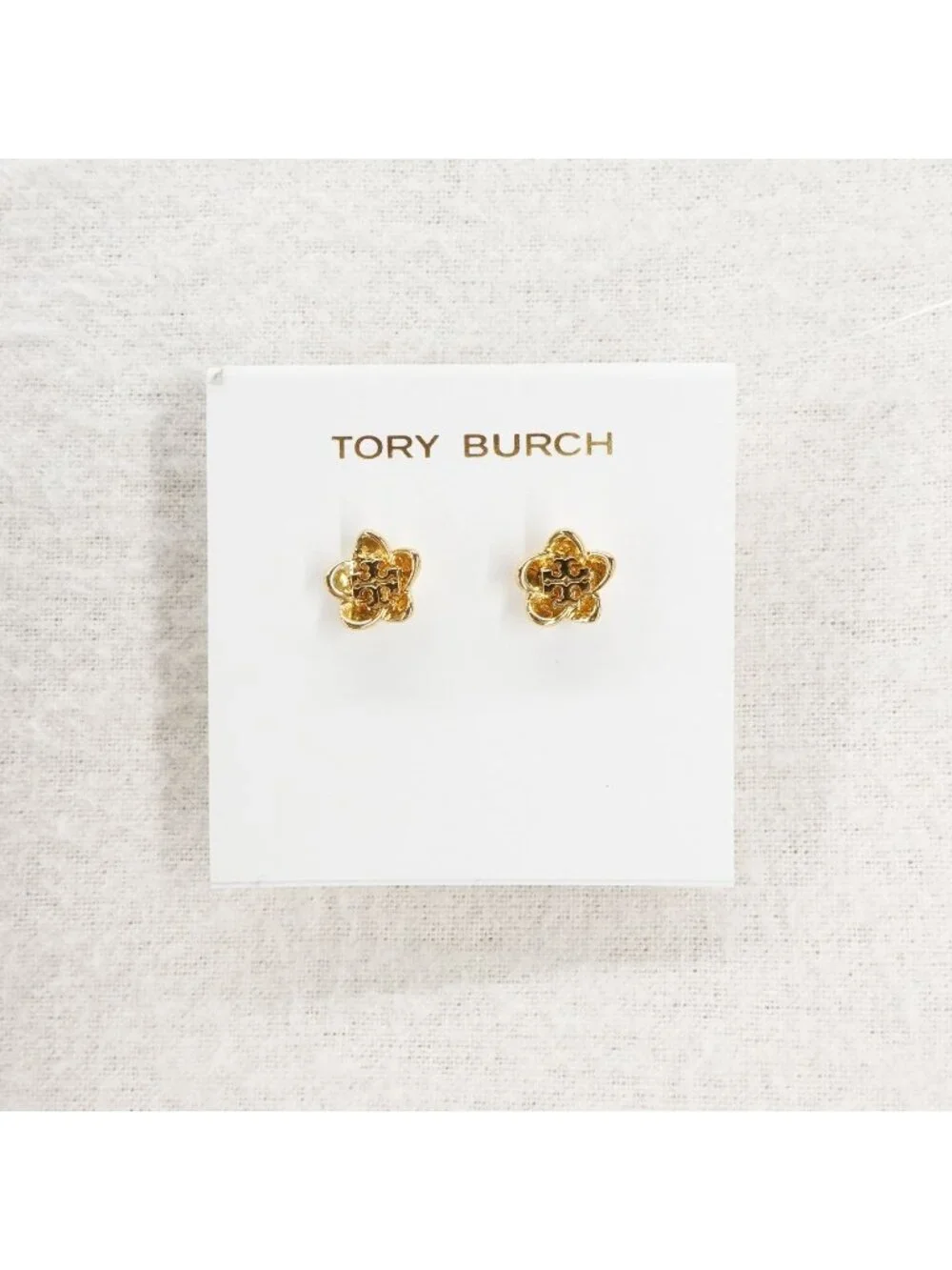 Tory Burch Flower Stud Earrings Gold OS